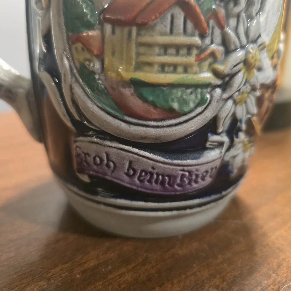 Traditional German Beer Steins with Pewter Lids - Picture 3 of 10